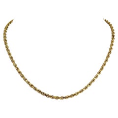 10 Karat Yellow Gold Solid Diamond Cut Rope Chain Necklace