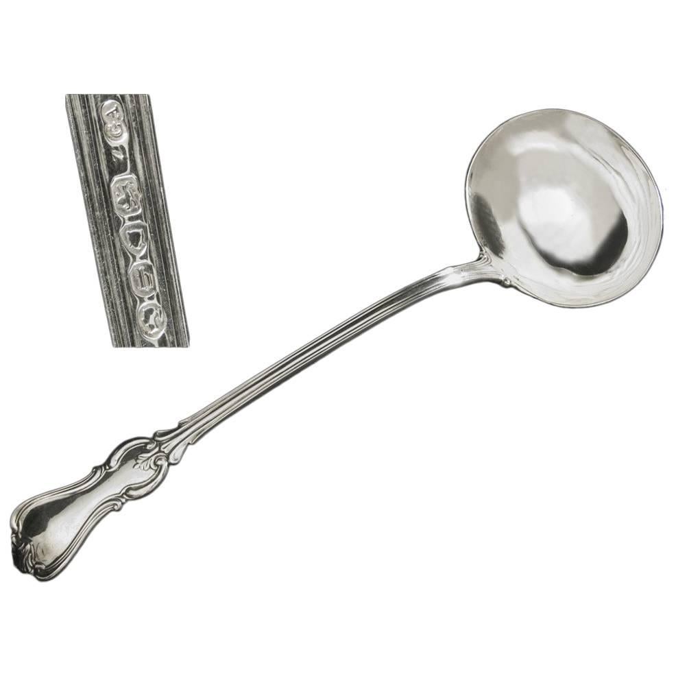English Sterling Silver Soup / Punch Ladle by George Adams 'Chawner & Co' For Sale