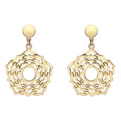Boucles d'oreilles en goutte fabriquées à la main avec chakra en forme de couronne Sahasrara en or 14 carats, cadeau pour elle