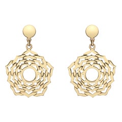 Boucles d'oreilles en goutte fabriquées à la main avec chakra en forme de couronne Sahasrara en or 14 carats, cadeau pour elle