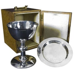 Vintage English Silver Chalice and Paten