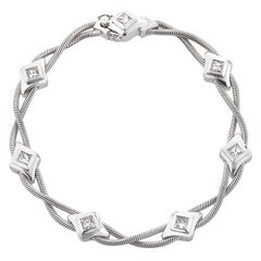 BERJANI 'Crossover' Handcrafted 18K White Gold 1.10cts Princess Cut Diamond