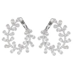 4.29ct Diamond Chandelier Earrings Illusion Set 18k White Gold