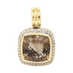 Used David Yurman Albion Smoky Quartz and Diamond Pendant in 18K and Sterling Silver