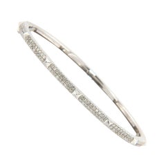 New Gabriel & Co. 0.73ctw Diamond Pyramid Stations Bangle Bracelet in 14K Gold