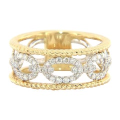 New Gabriel & Co. 0.45ctw Diamond Link Twisted Rope Ring in 14K Yellow Gold