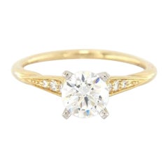 Gabriel & Co. 0.07ctw Two Tone Straight Semi Mount Ring in 14K Gold