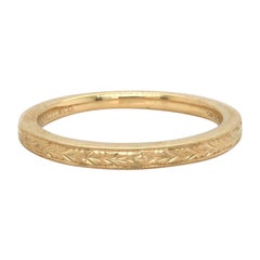 New Gabriel & Co. Filigree Engraved Band Ring in 14K Yellow Gold