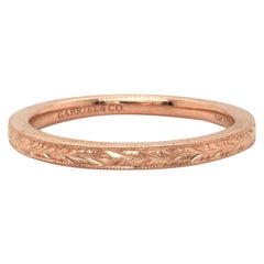 New Gabriel & Co. Filigree Engraved Band Ring in 14K Rose Gold