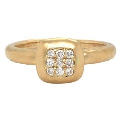 New Gabriel & Co. 0.09ctw Pave Diamond Ring in 14K Yellow Gold