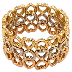 Paloma Picasso for Tiffany & Co. Tricolor Gold Three Row Heart Band