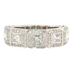 New Ritani 1.00ctw Princess Diamond Frame Band Ring in 18K White Gold