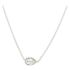 0.39ct Pear Diamond Solitaire Pendant Necklace in 14K White Gold