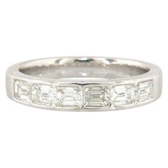 0.98ctw Baguette Sideways Six Stone Band Ring in 18K White Gold
