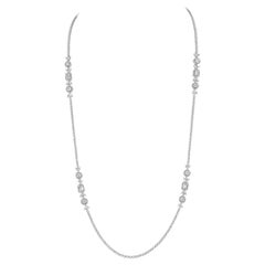 Alexander 14.35 Carat Diamond Tennis Necklace 18 Karat White Gold