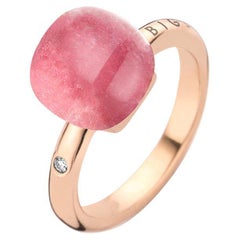 Ruby and Rock Crystal Ring in 18kt Rose Gold by BIGLI
