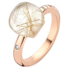 Rutile Quartz Ring in 18kt Rose Gold by BIGLI