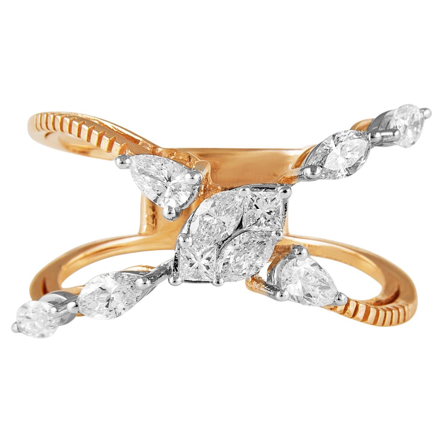 14 Karat Rose Gold Diamond Ring