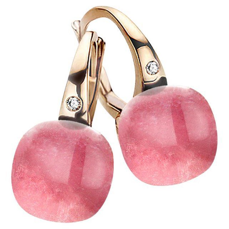 Ruby and Rock Crystal Earrings in 18kt Rose Gold by BIGLI For Sale