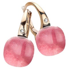 Ruby and Rock Crystal Earrings in 18kt Rose Gold by BIGLI