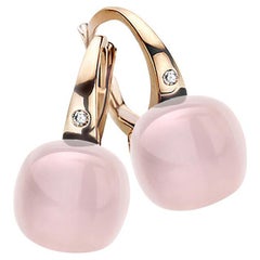 Pink Quartz Earrings in 18kt Rose Gold by BIGLI