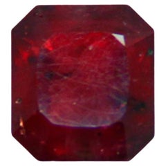 2, 5 Carats Ruby Squar Cut Natural Ruby Certified