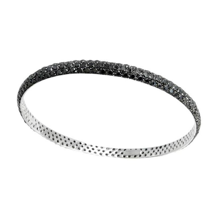 18 Karat Yellow Gold Diamond SlipOn Bangle Bracelet For Sale at 1stDibs