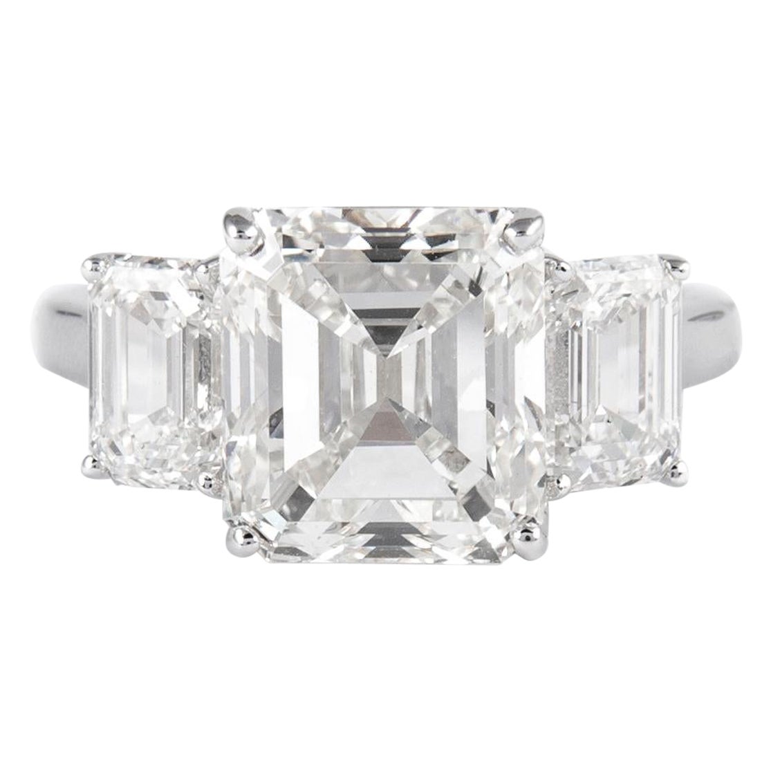 A 3.31ct Asscher Cut Diamond Ring With Graduated Trapezoid Shoulders By ...