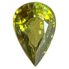 Fine Vivid Yellow Green Australian Sapphire 0.60ct Pear Cut Untreated