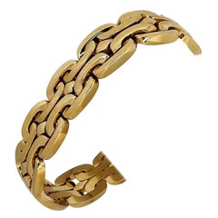 or jaune 14 carats - Bracelet large à maillons fantaisie pour femme Italie
