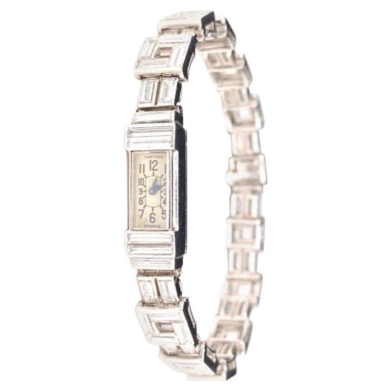 Cartier Art Deco Diamond Set Platinum Cocktail Watch at 1stDibs