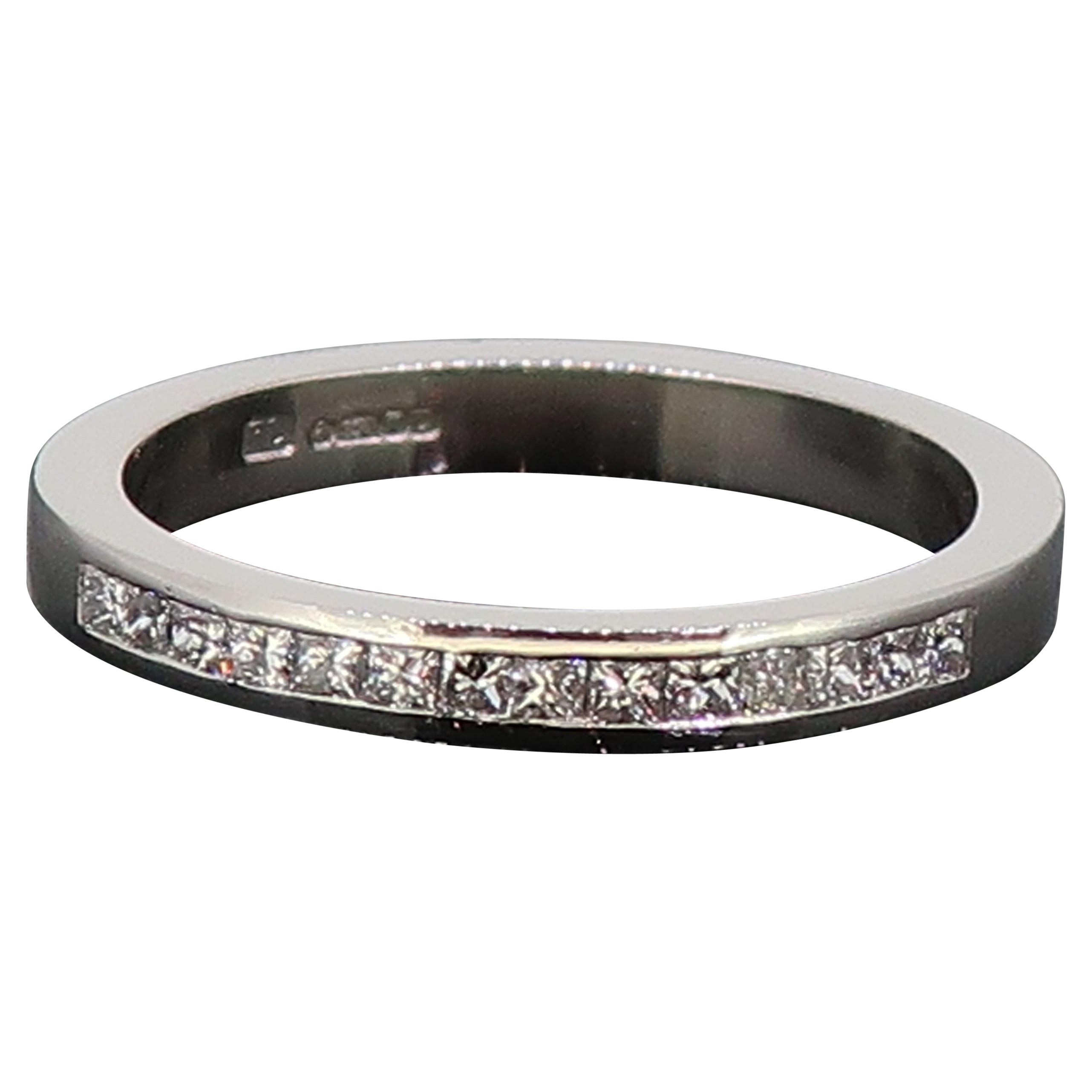 Platinum Princess Cut Diamond Eternity Band Ring For Sale