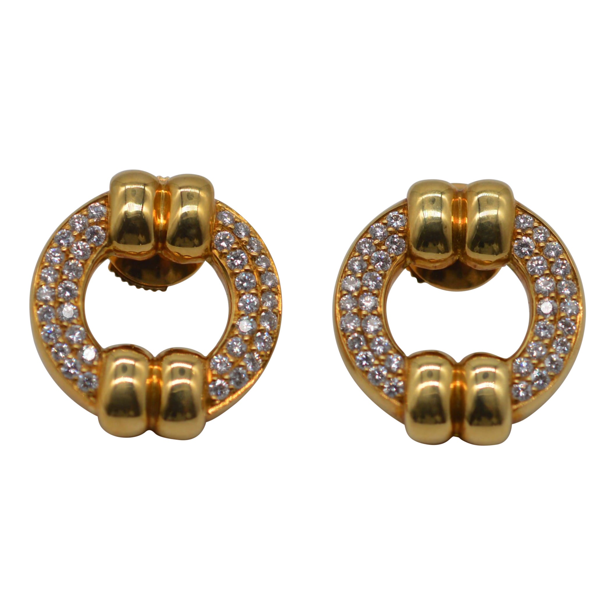 Chopard Gstaad Diamonds Earrings 18K Yellow Gold Unworn For Sale