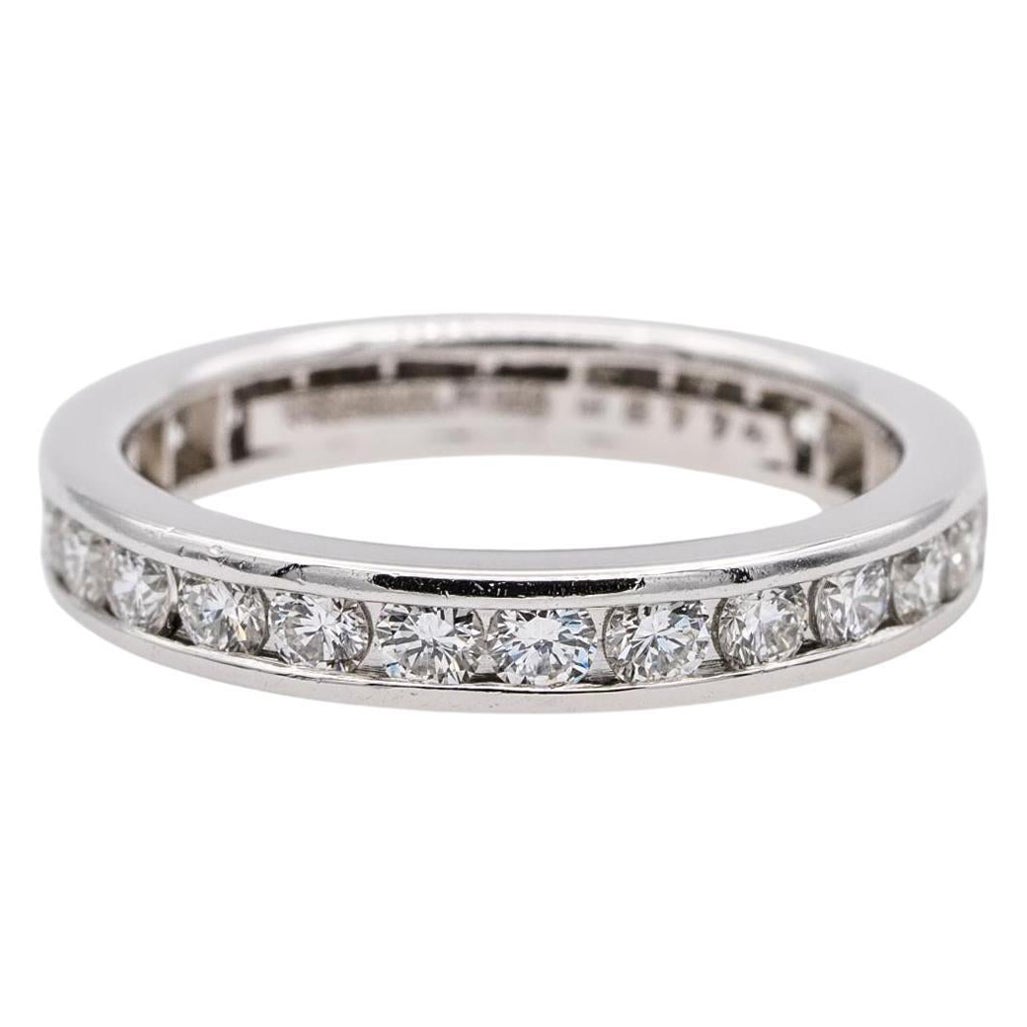 Tiffany & Co Platinum Full Circle Diamond Eternity Band Ring .93 Cts Ttl Sz For Sale