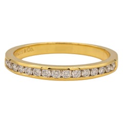 Tiffany & Co. 18K Yellow Gold Halfway Wedding Band Ring 0.24 Cts
