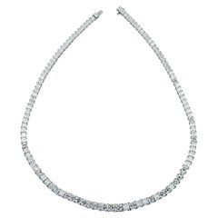 32.53 Carat Ascher Cut Diamond Riviere Necklace