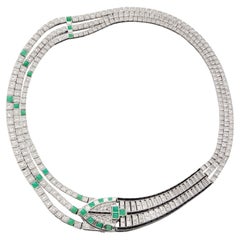 Retro Tiffany & Co. Diamond, Chrysoprase, and Spinel Necklace