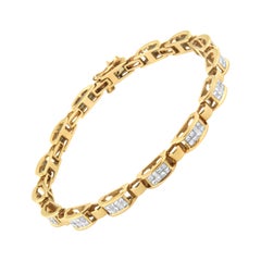 14K Gelbgold 2 1/2 Karat Diamant-Glieder-Tennisarmband mit Prinzessinnenschliff
