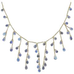 Jona Burmese Moonstone Drops Gold Necklace 7