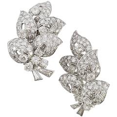 1960s Bulgari Diamond Platinum Earrings 1