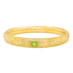 Antique Gold Bangle Set with Peridot