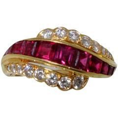 Oscar Heyman Ruby Diamond Gold Ring