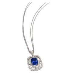 Simon G. TP226 18K White Gold "Duchess" Necklace with Sapphire