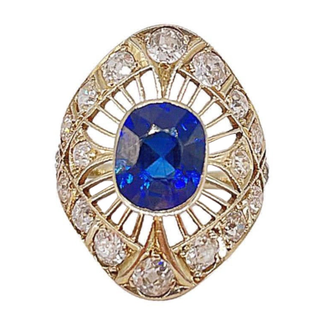 Art Deco Diamond and Sapphire Ring at 1stDibs art deco diamond and