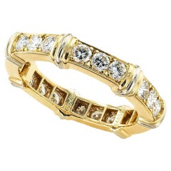 Cartier Diamond Two-Tone Gold Eternity Ring Size 4.5