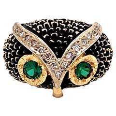 Vintage 14K Yellow Gold Owl Ring