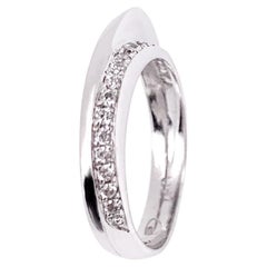 Boon Disseggt 2-Row Diamond 18K White Gold Signature Band Ring