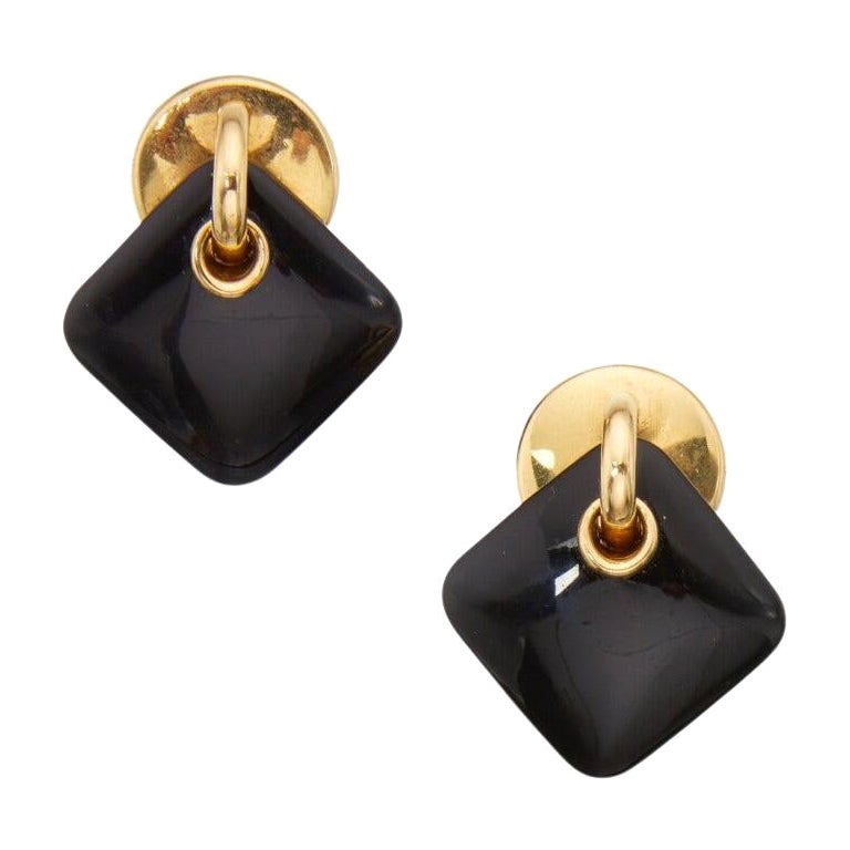 Cartier Cipullo Onyx and Gold Earrings For Sale