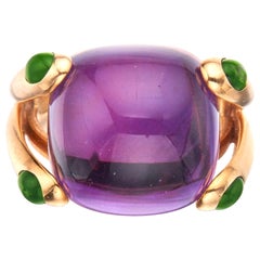 Verdura Amethyst Peridot and Gold Ring