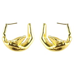 14k Solid Gold Angel Hoops by Pieces by Nicholas Moore